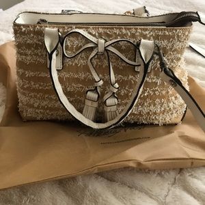 Patricia Nash White Woven Straw Purse